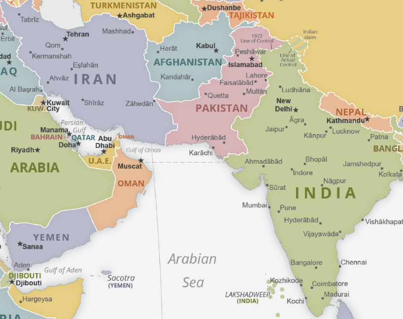 map iran india        <h3 class=